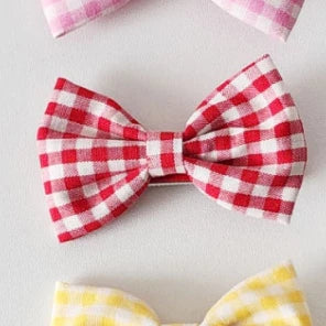 [MADE IN KOREA] Kids Plaid Bow Hairclip